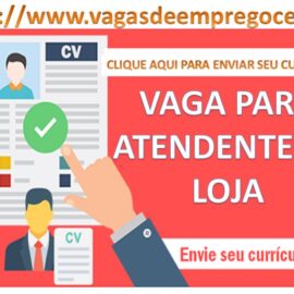 Vaga para Assistente de Loja