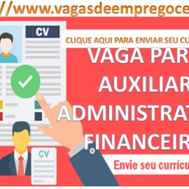 Vaga para Assistente Administrativo Financeiro