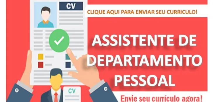 Vaga Home Office: Assistente de Departamento Pessoal na QBF Contabilidade com Salário de R$ 3.496,54 Vaga Home Office: Assistente de Departamento Pessoal na QBF Contabilidade com Salário de R$ 3.496,54