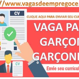 Vaga para Garçom e Garçonete