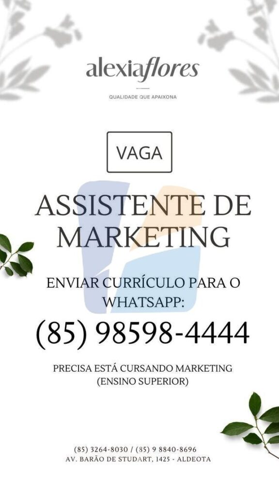 5023967832366492830_121-576x1024 Alexiaflores Seleciona Assistente de Marketing