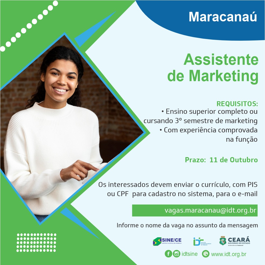 384811084_720514580115281_7763282973473297756_n Sine IDT Recruta Assistente de Marketing até 11/10/23