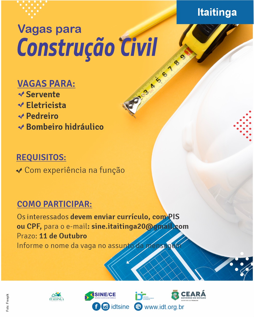 385869133_721094226723983_5590968514714338936_n Sine IDT Abre Vagas para Construção Civil em Itaitinga até 11/10/23