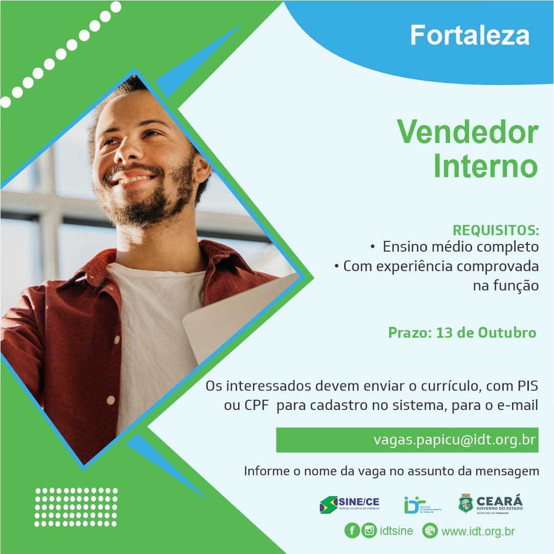 387050026_721655023334570_8845391367393336246_n Sine IDT Seleciona Vendedor Interno até 13/10/23 Vendedor  