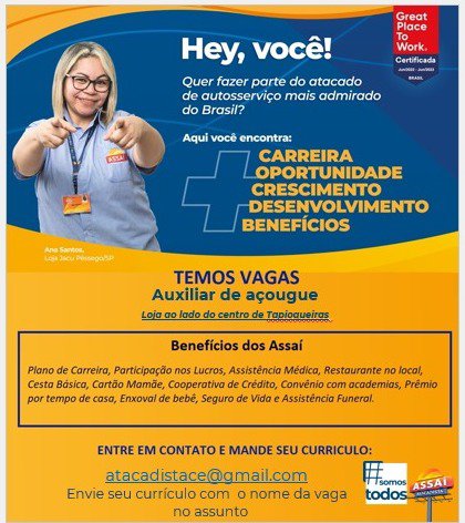 img-20231007-wa00752415379977809060713 Rede Atacadista Recruta Auxiliar de Serviços Gerais