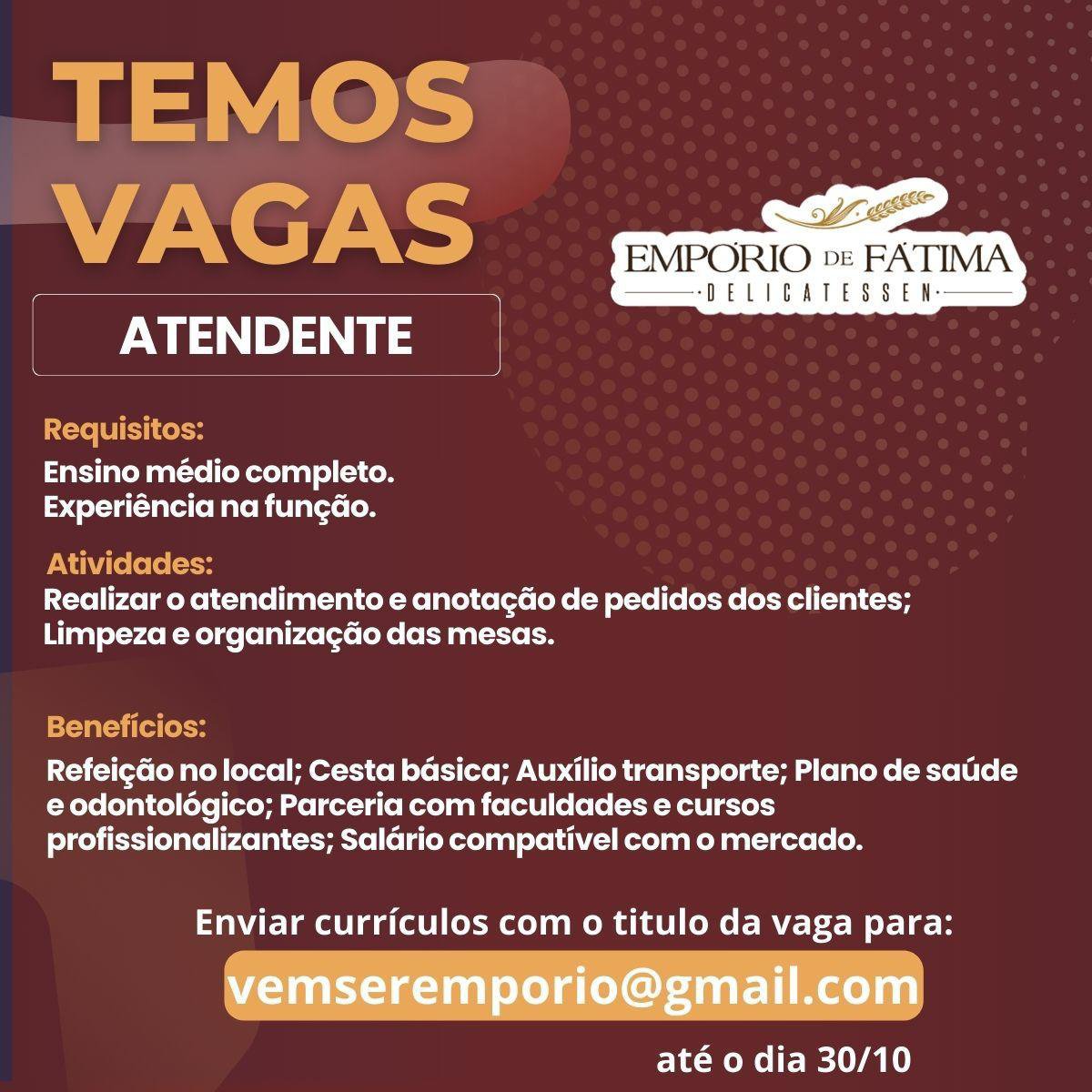 img-20231028-wa00172859346777491653033 Empório de Fátima Seleciona Atendente