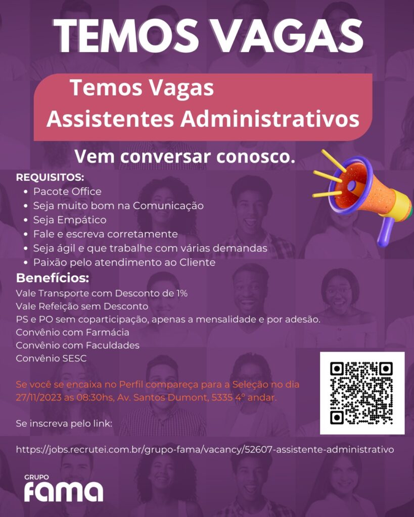 img-20231125-wa00291889918309833288155-819x1024 Grupo Fama Recruta Assistente Administrativo