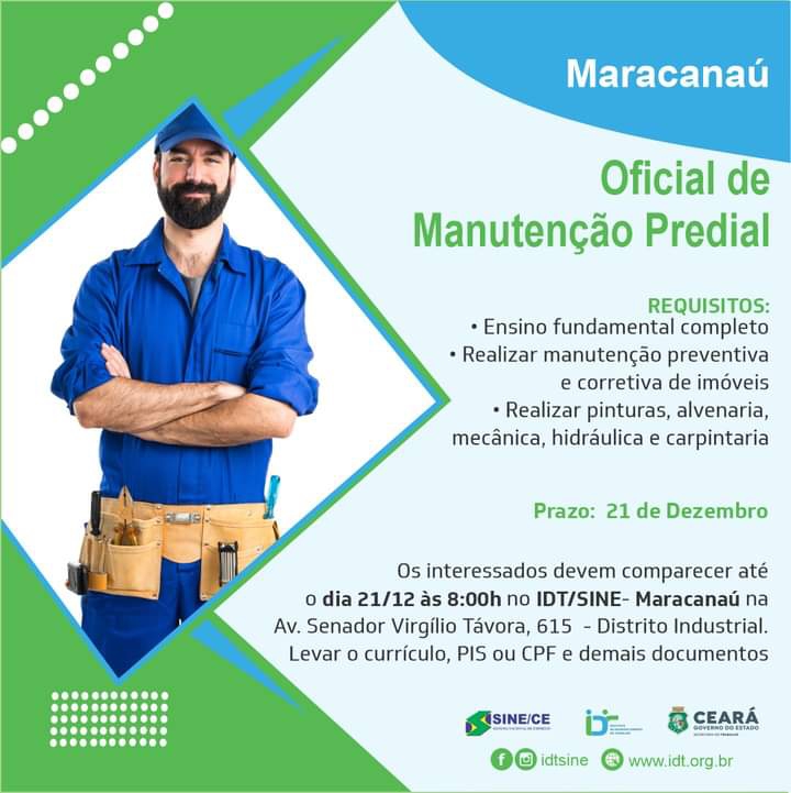 fb_img_17026925530274666127048589795453 Sine IDT Seleciona Oficial de Manutenção Predial em Maracanaú até 21/12/23