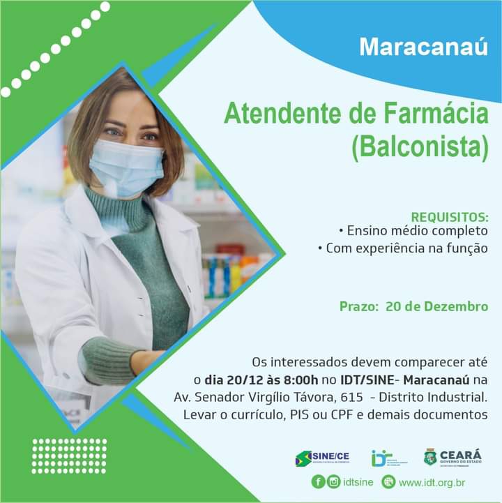 fb_img_17026925572255481017584332362247 Sine IDT Seleciona Atendente de Farmácia (Maracanaú) até 20/12/23