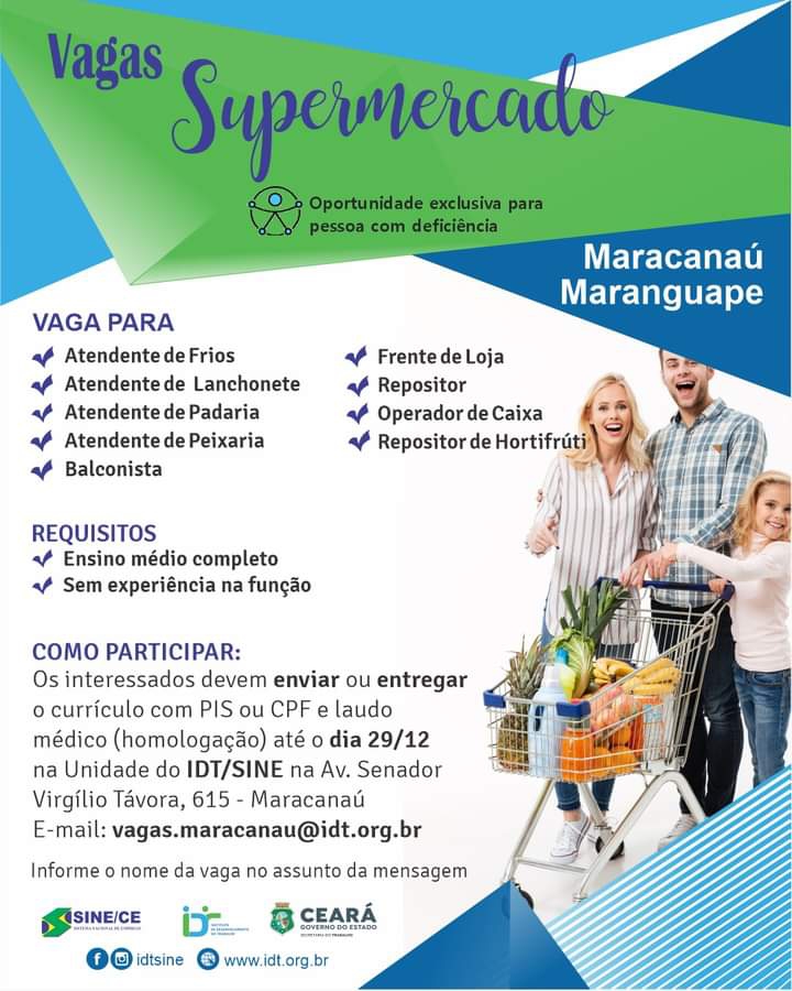 fb_img_17026925827726070464723101559596 Sine IDT Seleciona PCDs para Supermercados em Maracanaú e Maranguape até 29/12/23