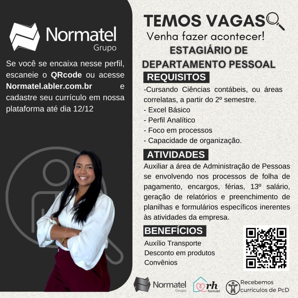 img-20231205-wa00127281699468959859100-1024x1024 Grupo Normatel Recruta Estagiário(a) de Departamento Pessoal