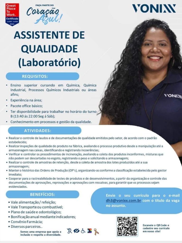 img-20231215-wa0019689603684127222897-768x1024 Vonixx Recruta Assistente de Qualidade (Laboratório) Qualidade  