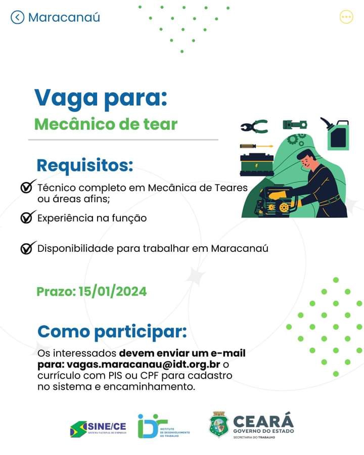 fb_img_17049947160877761593468098375536 Sine IDT Recruta Mecânico de Tear (Maracanaú) até 15/01/24