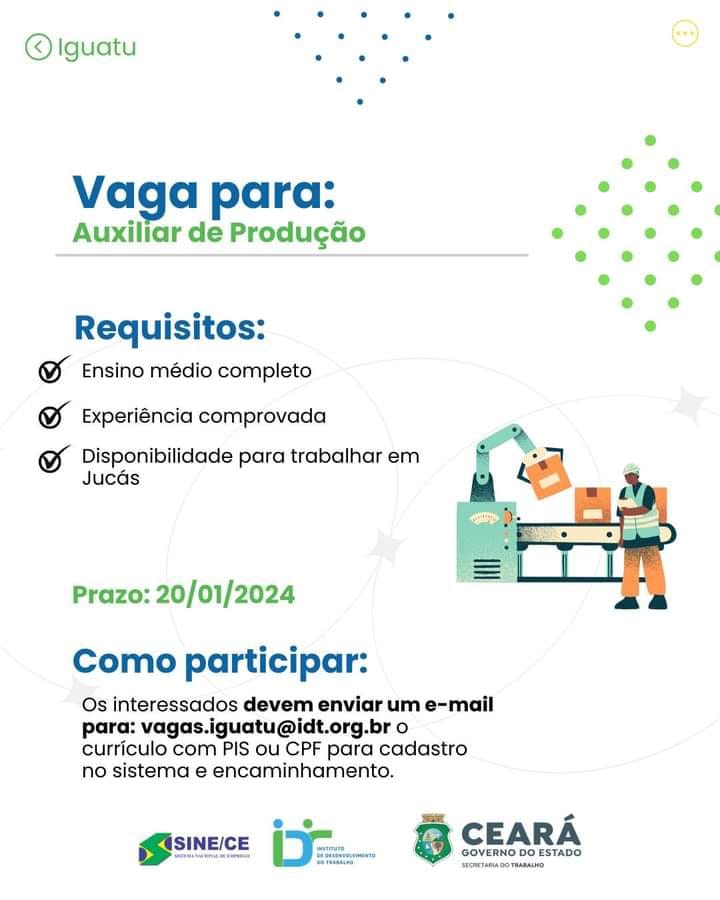 fb_img_17055356881648433544028515560573 Auxiliar de Produção até 20/01/24 (Iguatu) Auxiliar de Produção Iguatu  