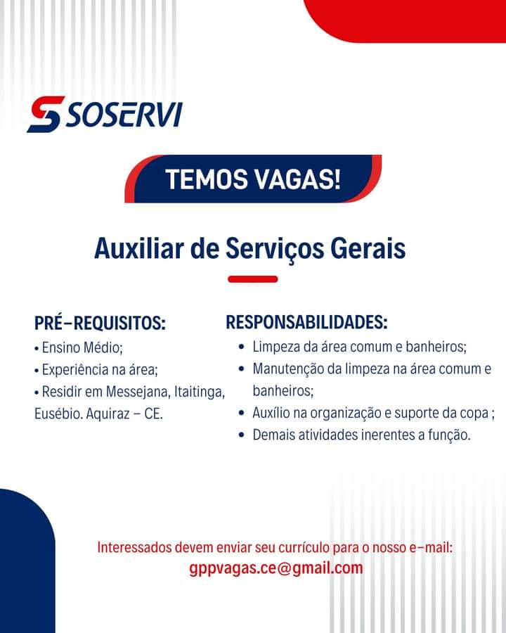 FB_IMG_1706995365126 Oportunidade para Auxiliar de Serviços Gerais