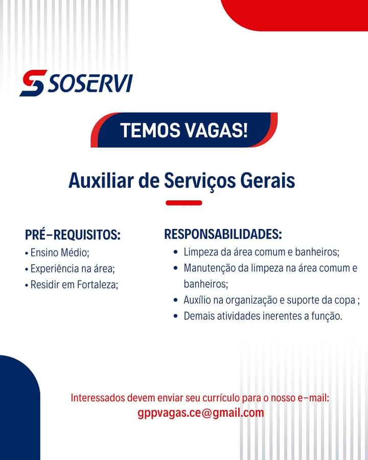 FB_IMG_1706995367807 Soservi Recruta Auxiliar de Serviços Gerais