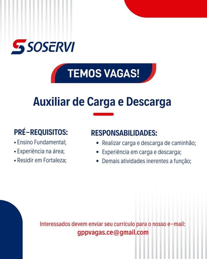 FB_IMG_1706995370981 Soservi Recruta Auxiliar de Carga e Descarga