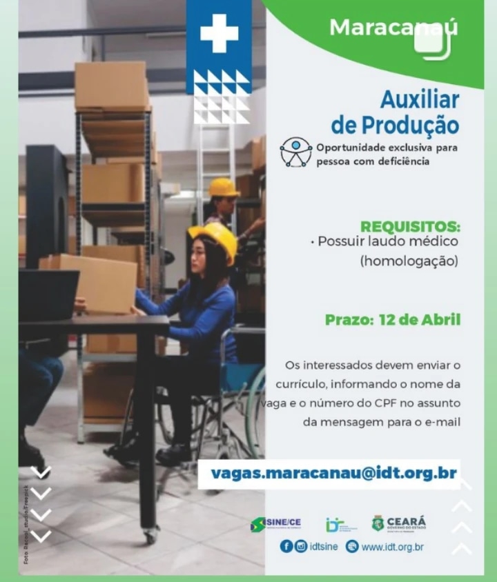 10001763061815014307719719715 Auxiliar de Produção PCD até 12/04/24 (Maracanaú)