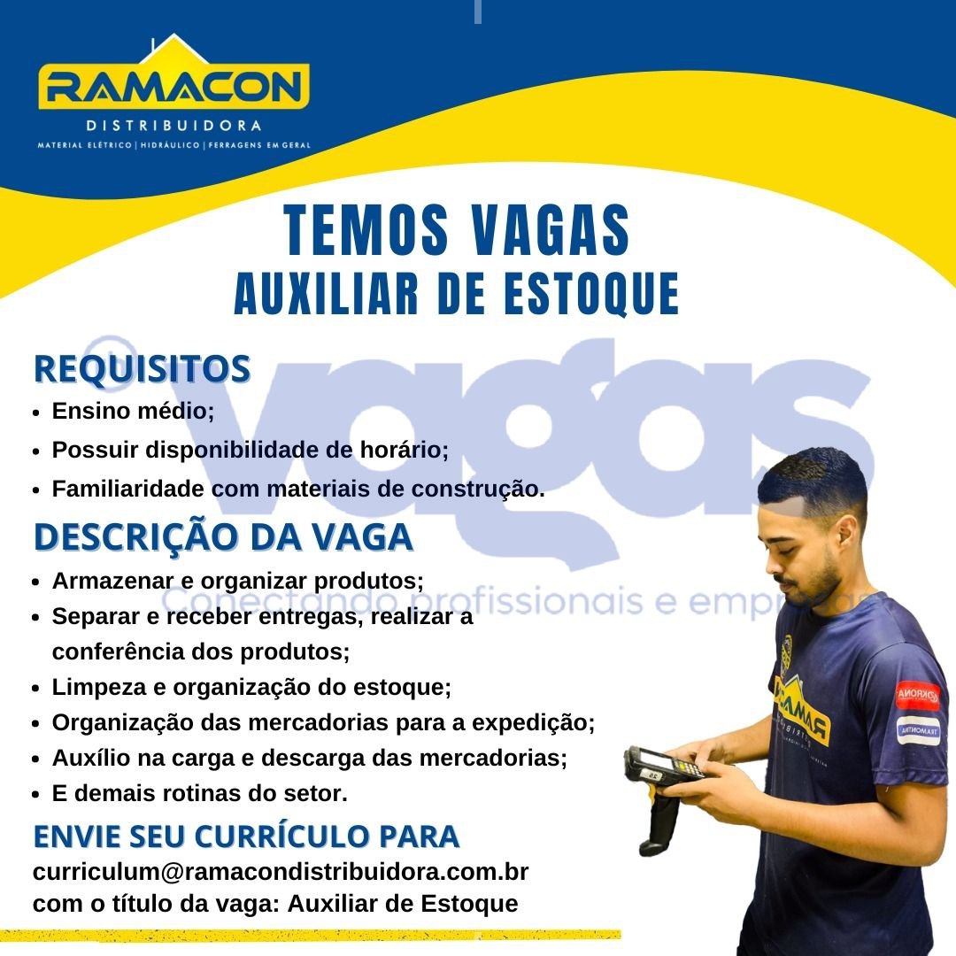 photo_5028390544874777809_y Ramacon Recruta Auxiliar de Estoque