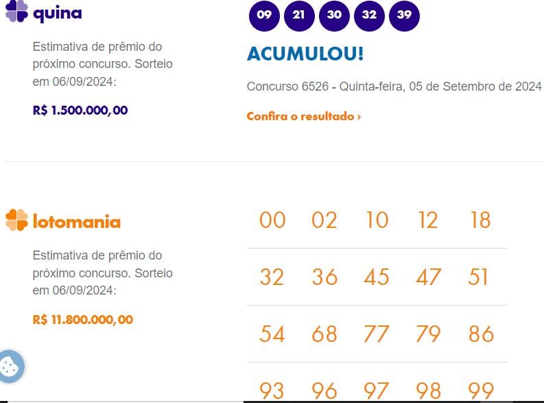 4 Confira os últimos resultados das Loterias Caixa 05/09/24 Resultado Loterias Caixa  