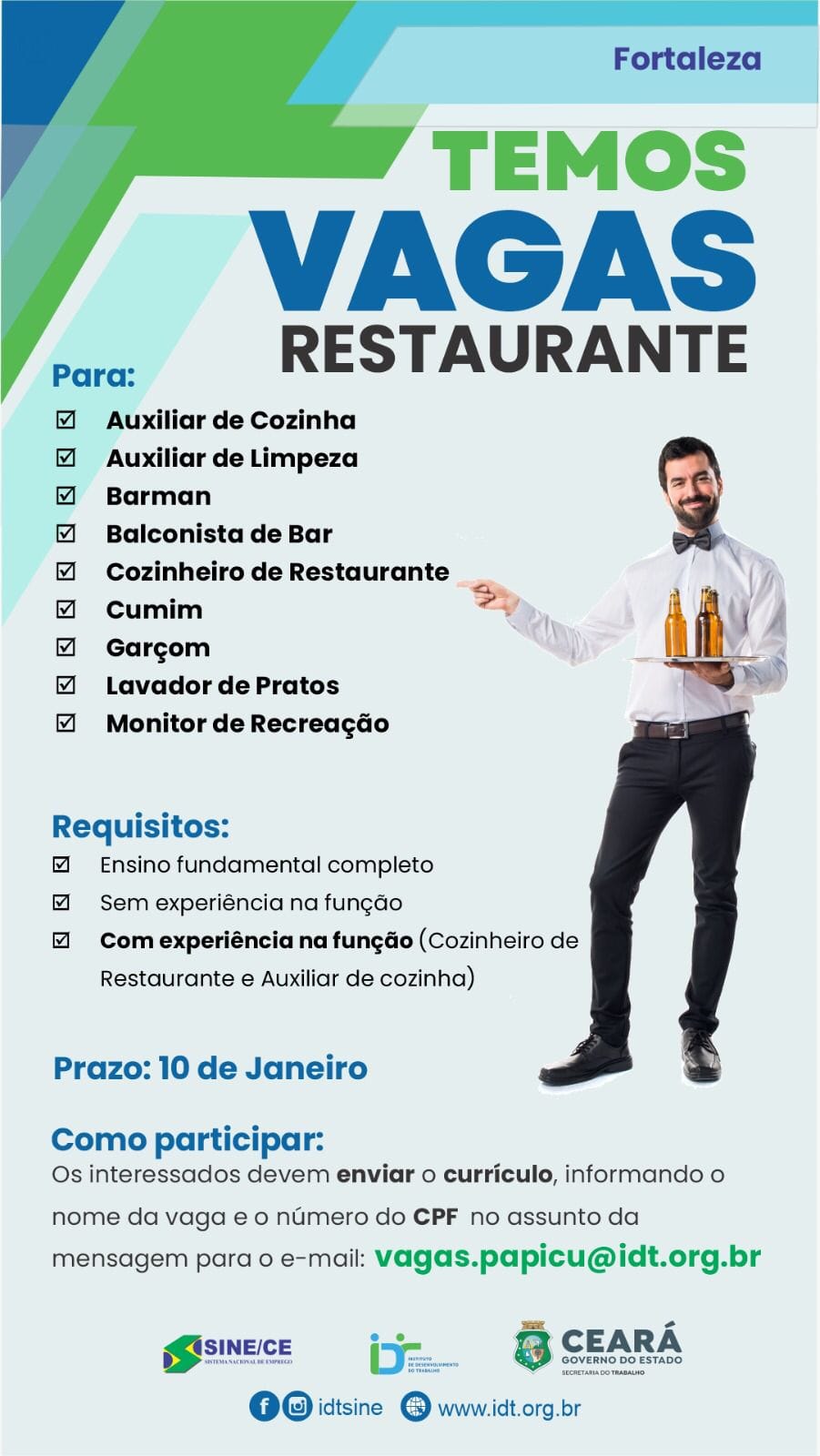 IMG-20241207-WA0125 Restaurante abre processo seletivo até 10/01/25 Diversas Oportunidades  