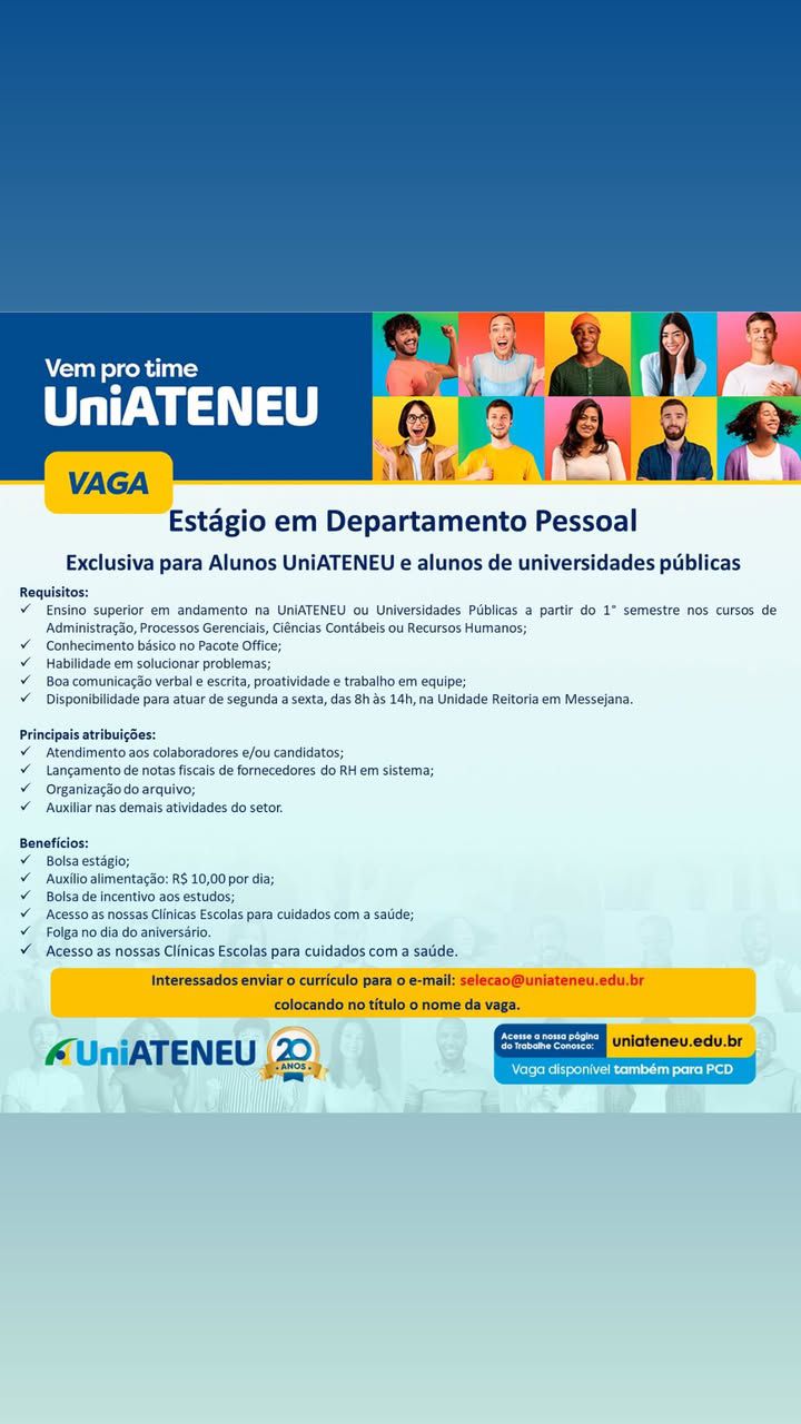img-20250220-wa02511438323521635760261 UniAteneu Oferta Vagas para Fortaleza, Confira! Diversas Oportunidades  