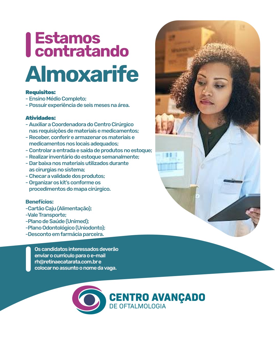 IMG-20250208-WA0272 Centro Oftomologia Recruta Auxiliar de Almoxarifado Almoxarife  