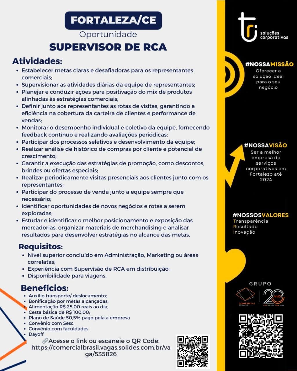 IMG-20250208-WA0280 Vaga para Supervisor de RCA Fortaleza Nível Superior Supervisor