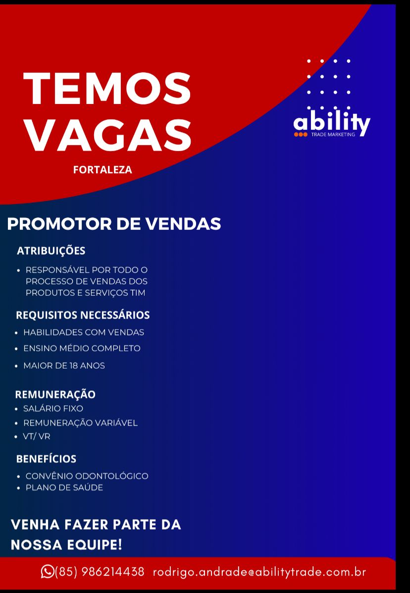 IMG-20250210-WA0278 Vaga para Promotor de Vendas Ensino Médio Fortaleza Promotor de Vendas  