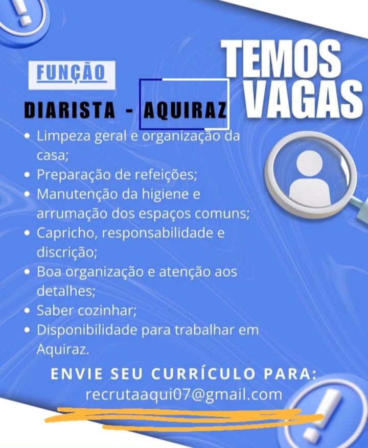 img-20250321-wa08186038201457442046646 Vaga para Diarista em Aquiraz Uncategorized  