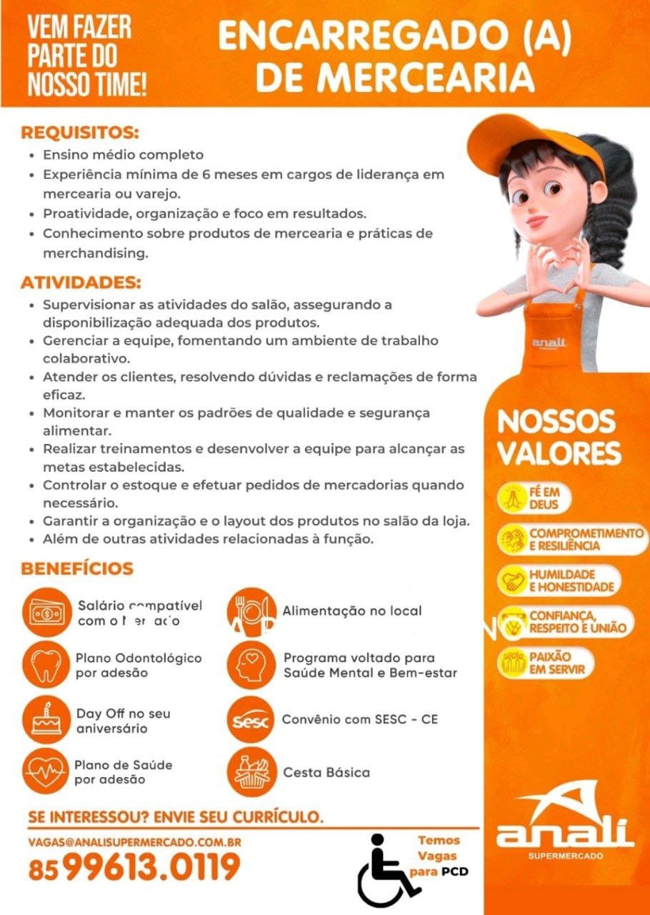 photo_4954445269764344725_y O supermercado Anali está contratando são vagas disponíveis Diversas Oportunidades Supermercado  