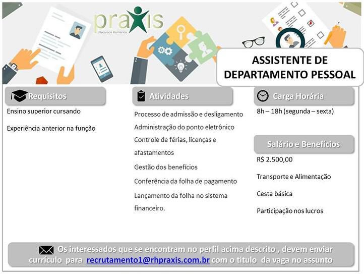 img_20250627_195622_5202832757743503828212 RH Praxis Recruta Assistente de Departamento Pessoal