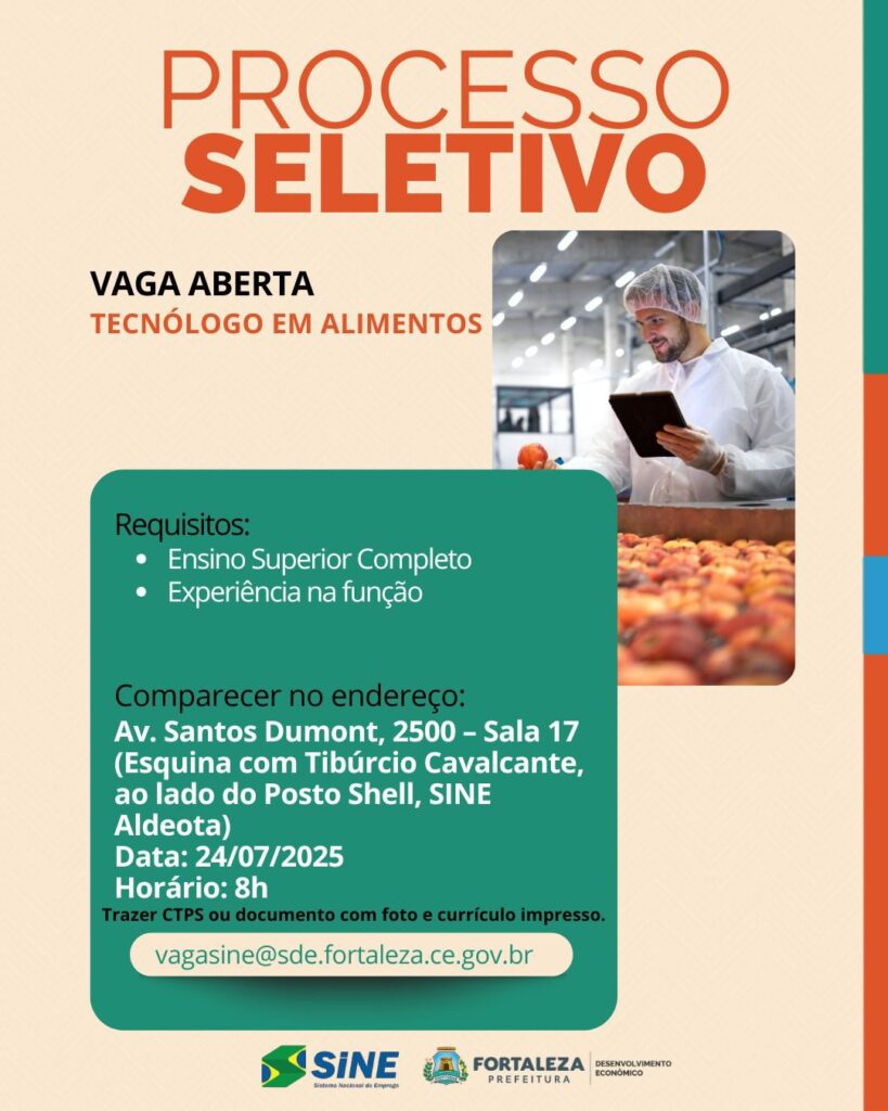 img-20250720-wa0140614318692231461125-819x1024 Seleção para Tecnólogo em Alimentos, Seleção 24/07/2025 as 08hs
