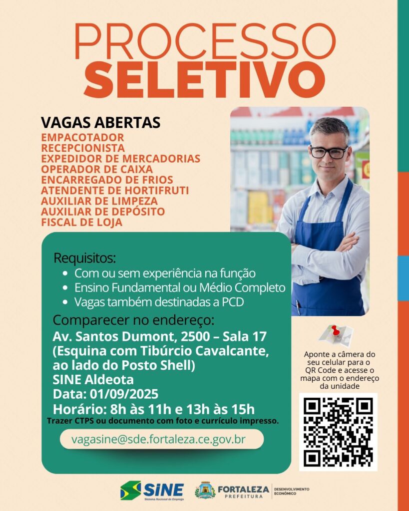 img-20250830-wa0024714899907302922993-819x1024 Multirão de Vagas 01/09/2025 no SINE Aldeota Multirão de Vagas  