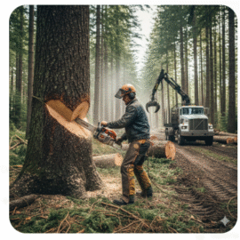 Conheça A profissão de Abatedor – Na Extração de Madeira