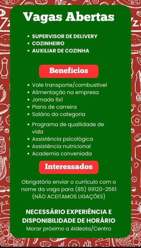 image_editor_output_image1161464393-17638317688267487619642503859830 Vagas para Auxiliar de Cozinha,  Supervisor de Delivery e Cozinheiro Cozinheiro Supervisor  