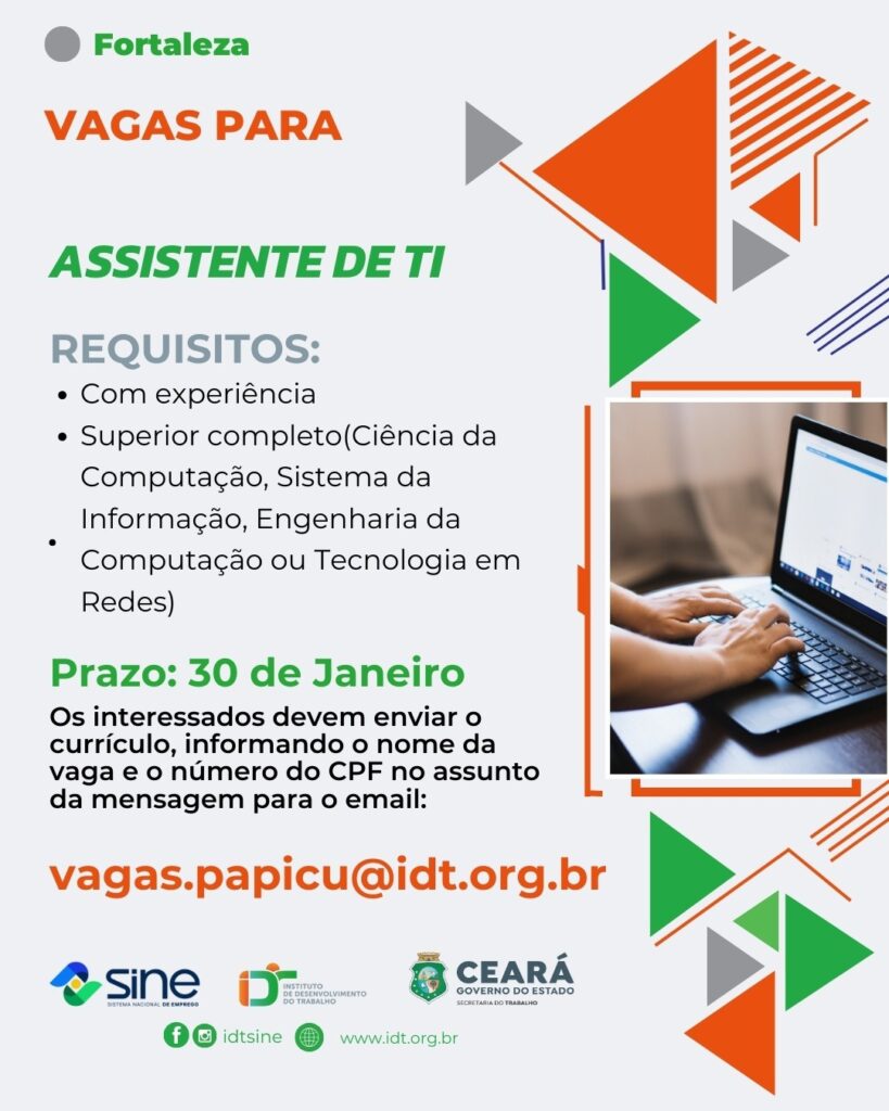 img-20260109-wa00044573068165860314999-819x1024 Vaga para Assistente de TI Até 30/01/26 - Fortaleza Assistente de TI  
