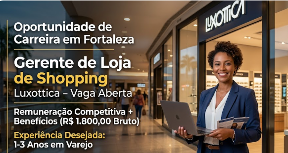 Gerente de Loja de Shopping em Fortaleza: Vaga na Luxottica Gerente de Loja de Shopping em Fortaleza: Vaga na Luxottica