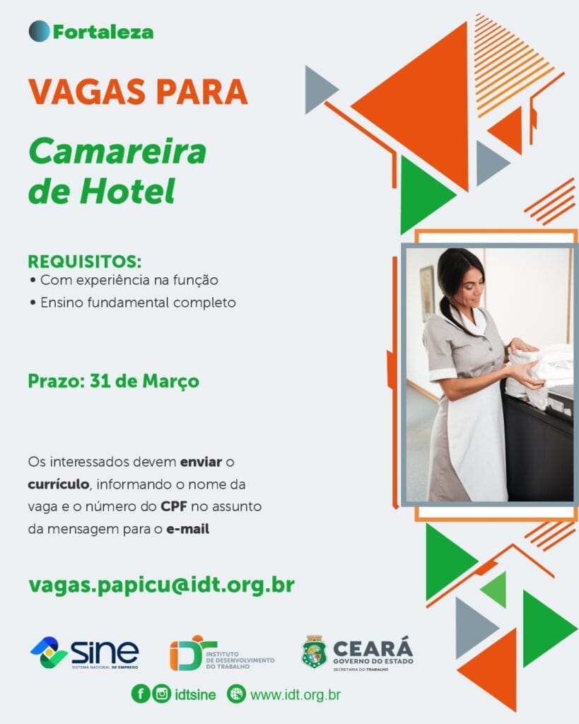 img-20260326-wa00582014160490126558093-819x1024 Vaga para Camareira de Hotel Fortaleza CE Camareira
