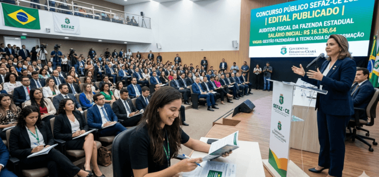 Vagas de Emprego Concurso SEFAZ CE 2026: Inscrições Abertas para Auditor-Fiscal com Salário de R$ 16 Mil e Alta Intenção de Busca no Ceará