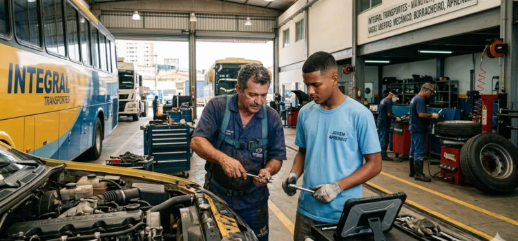 Vagas na Integral Transportes: Mecânico, Borracheiro e Jovem Aprendiz
