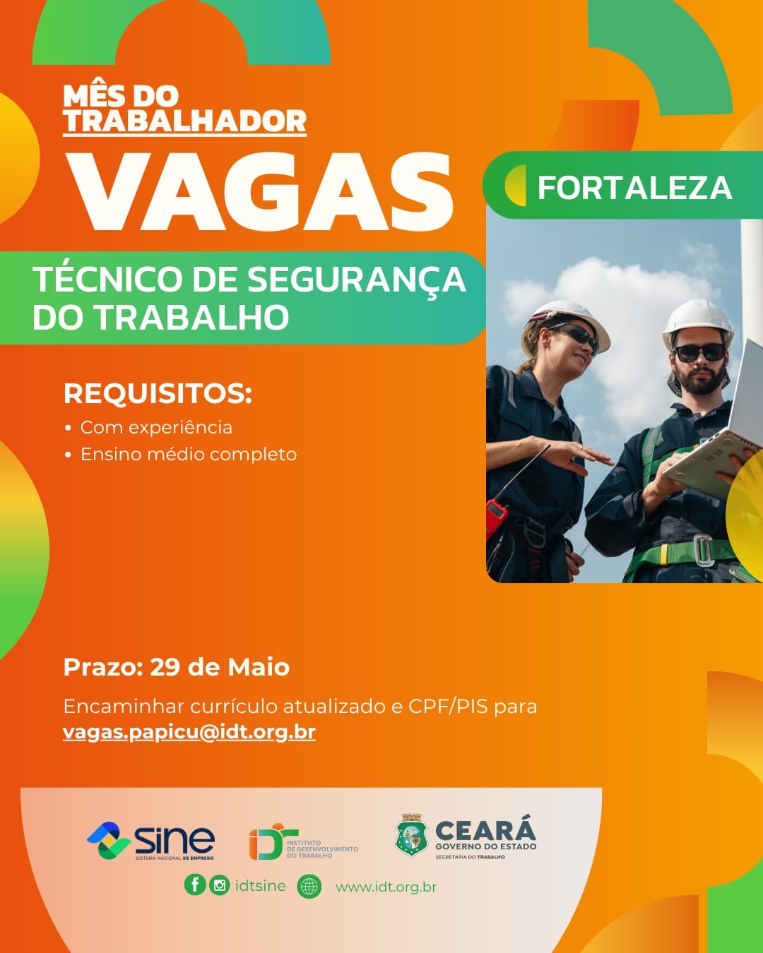 IMG-20260504-WA0642 Vaga para Técnico de Segurança do Trabalho até 29/05/26 Ensino Técnico Fortaleza Técnico de Segurança do trabalho  
