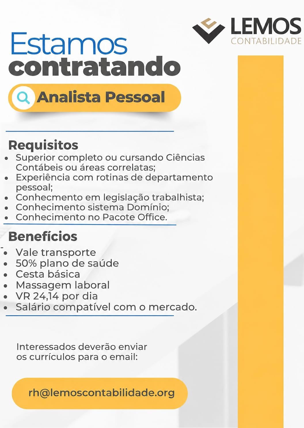 IMG-20260508-WA0173 Analista de Departamento Pessoal Analista de RH Fortaleza Nível Superior  