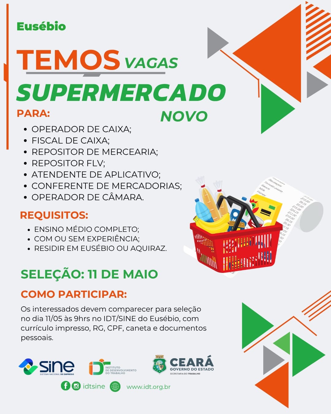 IMG-20260508-WA0413 Mutirão de Vagas para Supermercado - Eusébio 11/05/26 as 09hs Eusébio Multirão de Vagas  
