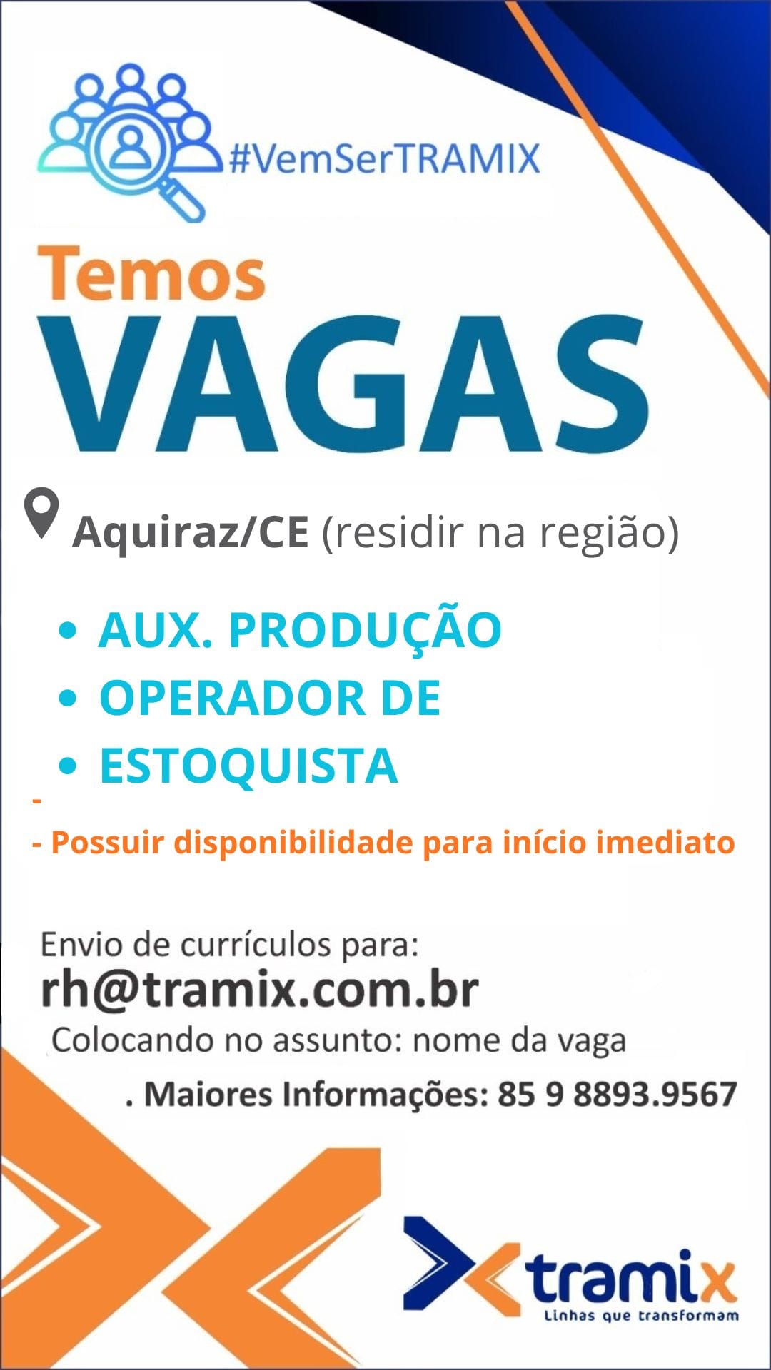 IMG-20260521-WA0184 Tramix Abre Diversas Oportunidades em  Aquiraz Aquiraz Diversas Oportunidades  