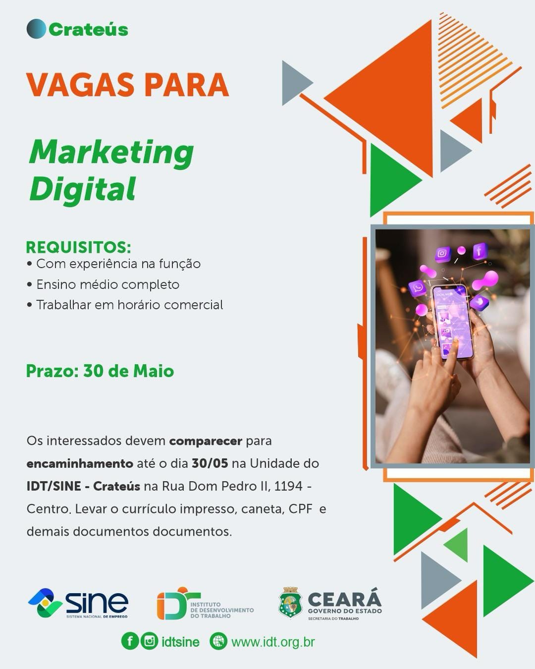 IMG_20260516_114048_340 Vaga para Marketing Digital- Crateus até 30/05/26 Crateús Marketing Nível Superior  