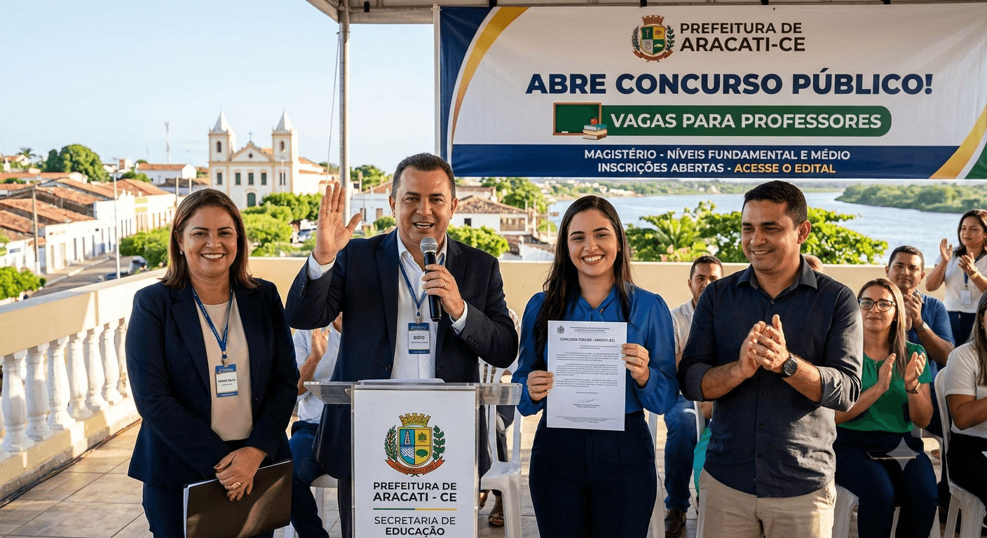 Concurso Público Prefeitura de Aracati CE 2026: Vagas, Edital e Inscrições para Professores Concurso Público Prefeitura de Aracati CE 2026: Vagas, Edital e Inscrições para Professores