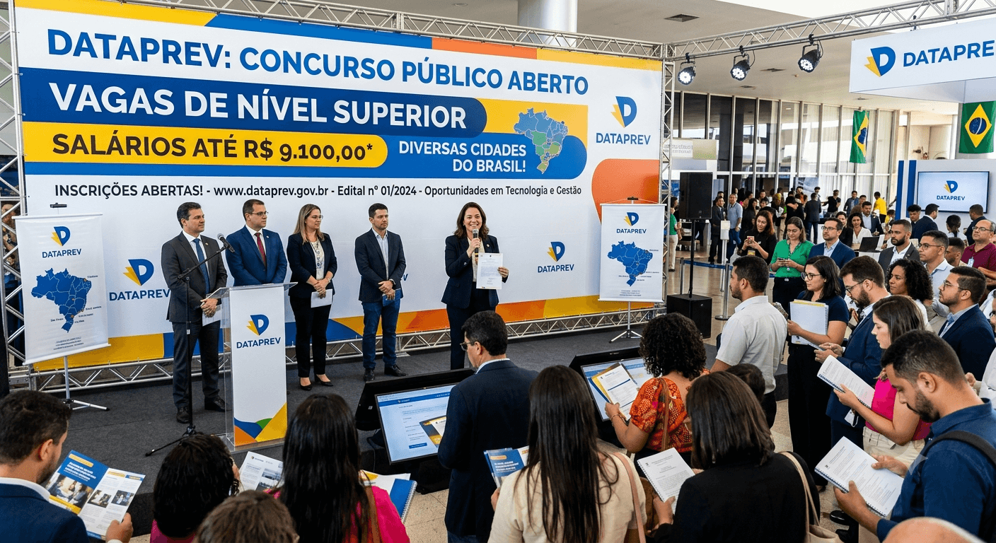 Concurso Dataprev 2026: Vagas de Nível Superior e Altos Salários em TI e Gestão em Todo Brasil Concurso Dataprev 2026: Vagas de Nível Superior e Altos Salários em TI e Gestão em Todo Brasil