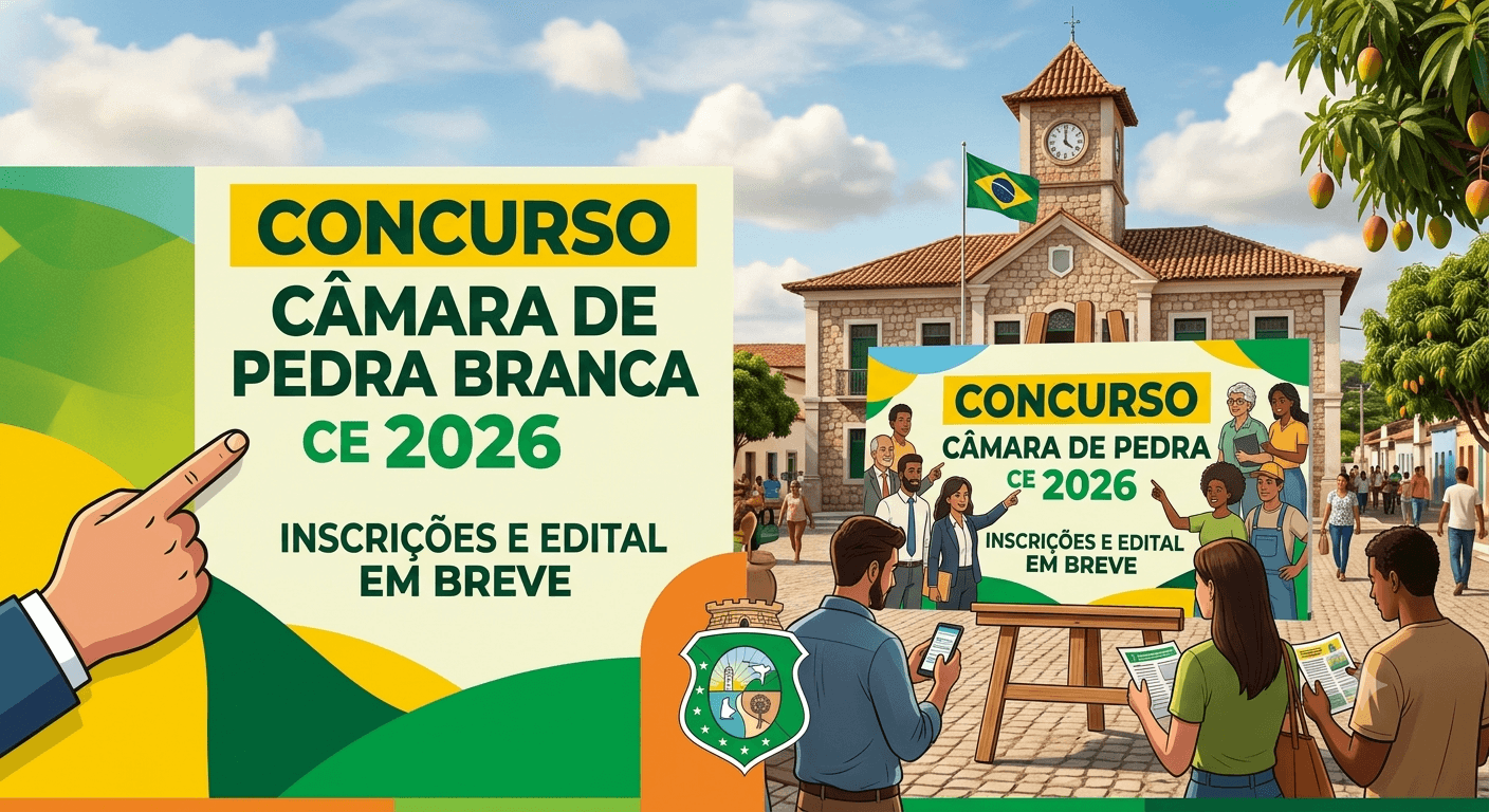 Concurso Câmara de Pedra Branca CE 2026: Inscrições e Edital Concurso Câmara de Pedra Branca CE 2026: Inscrições e Edital