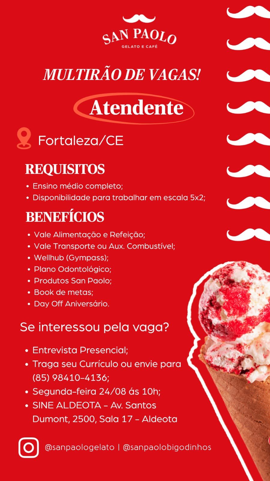 IMG-20260823-WA0156 Mutirão de Vagas para Atendente 24/08/26 as 09hs Atendente Ensino Médio Fortaleza Multirão de Vagas  